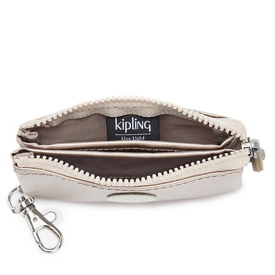 Kipling Creativity Mini Pouch Metallic Keychain Vesker Beige | NO 1112RV